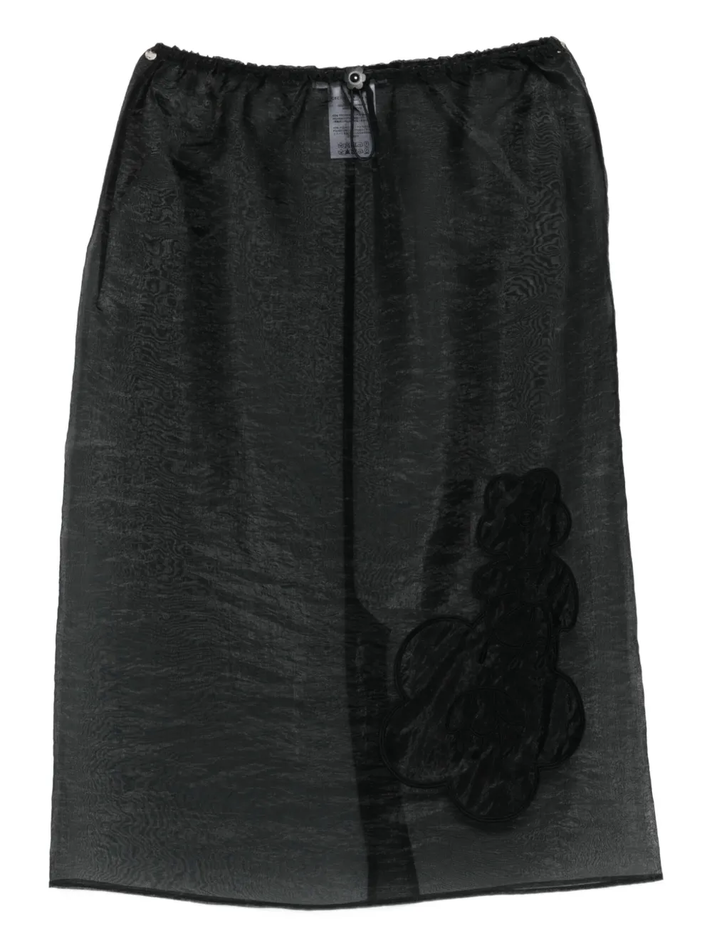 Cecilie Bahnsen Bambi Velvet-embellished Sheer Skirt In Black