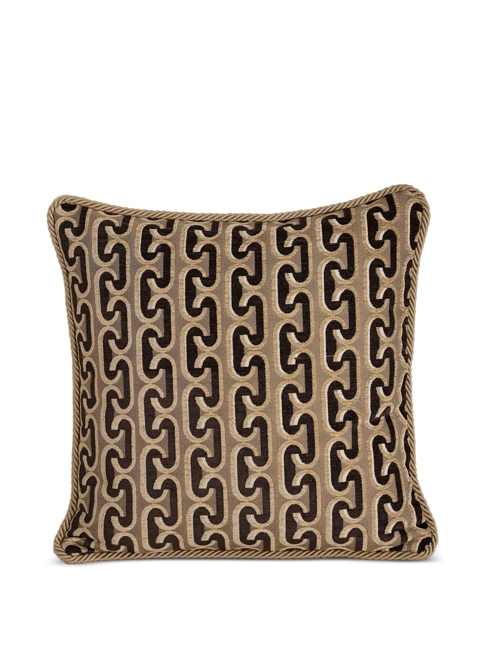 Soho Home Budleigh Geometric-pattern Square Cushion In Brown