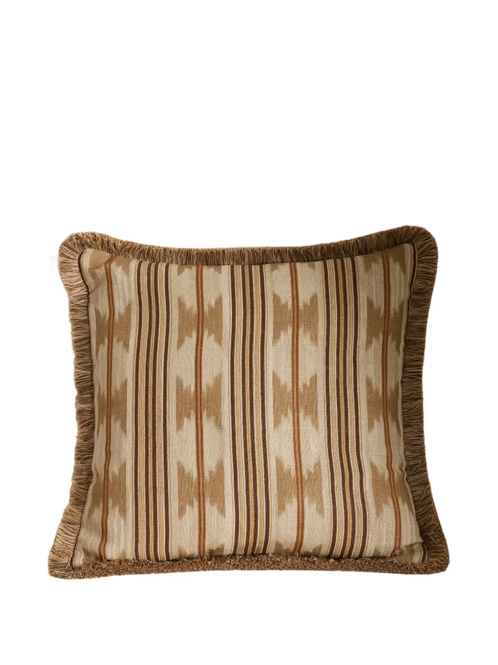 Soho Home Watkins striped fringed cushion | Brown | Image 1