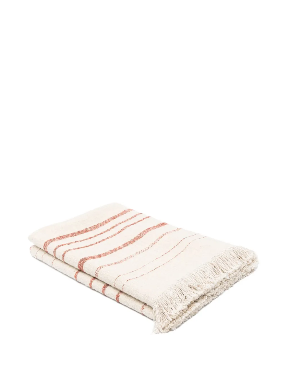 Soho Home Stephenson striped fringed throw - ニュートラル Soho Home Stephenson striped fringed throw - ニュートラル