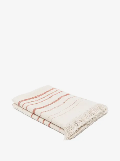 Soho Home Stephenson striped fringed throw