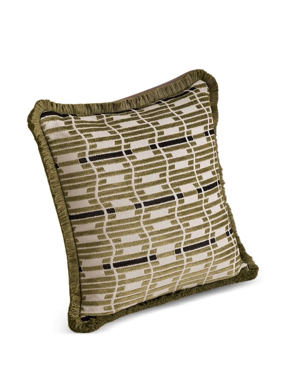 Soho Home Erin geometric-pattern fringed cushion | Cushions | Image 2