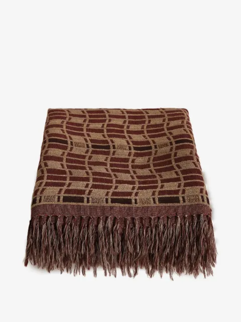 Soho Home Erin geometric-pattern fringed throw