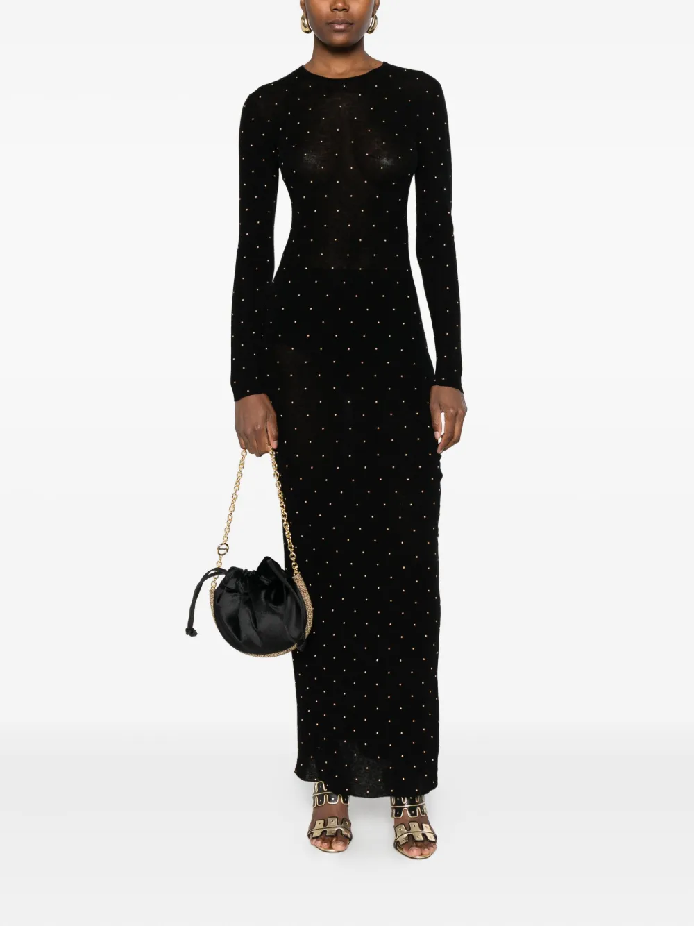 Rabanne bead-embellished long-sleeve maxi dress | Evening Dresses | Image 2