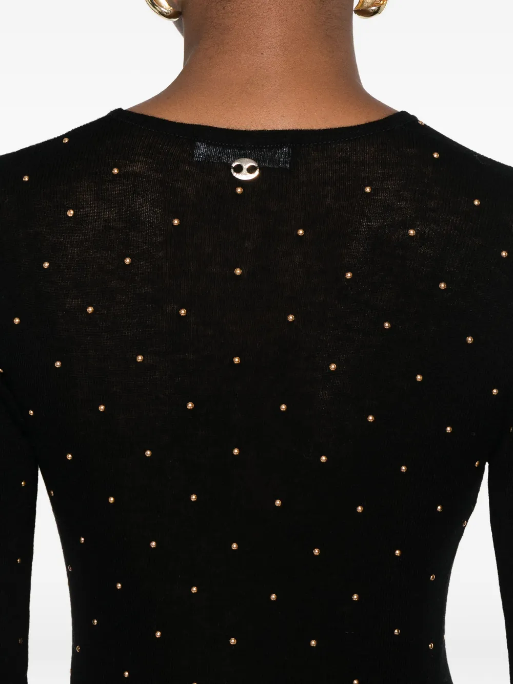 Rabanne Maxi-jurk met lange mouwen en kralen Zwart