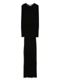 Rabanne bead-embellished long-sleeve maxi dress - Black