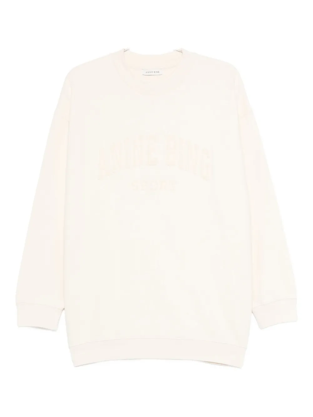 Anine Bing Embroidered-logo Sweatshirt In Neutral