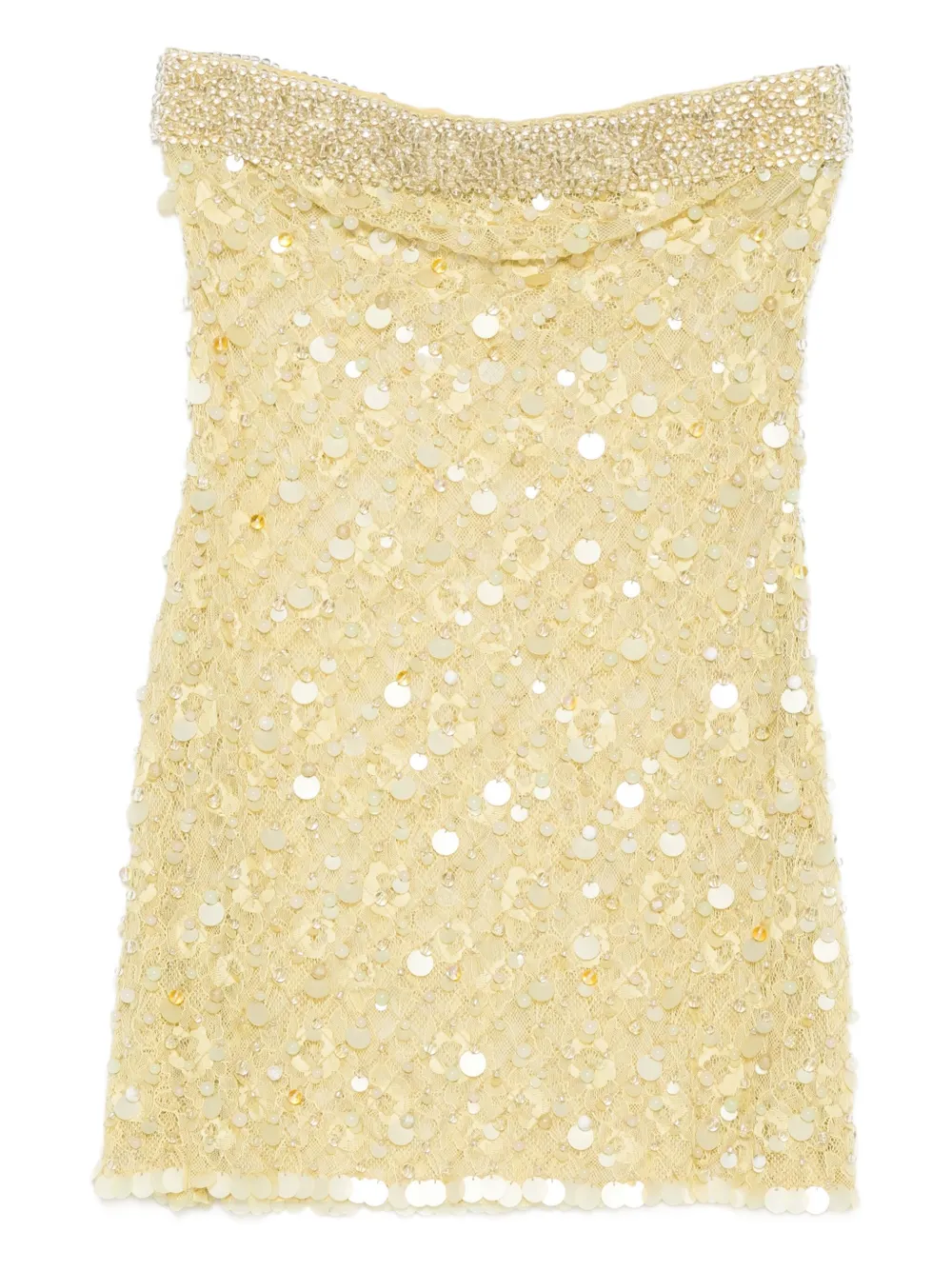 Roberta Einer Strapless mini-jurk verfraaid met pailletten Groen