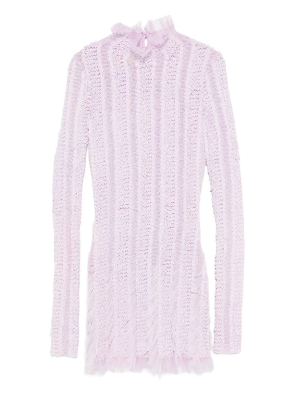 Roberta Einer Angel High-neck Long-sleeve Mini Dress In Multi