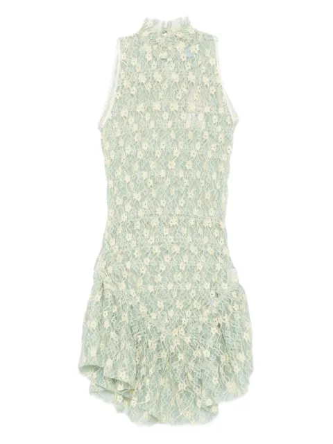 Roberta Einer floral-lace high-neck mini dress