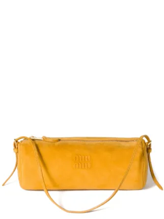 ショルダーバッグ・ポシェット MIU MIU Mustard Suede Crossbody Bag Miu Miu Suede Pouch | Yellow | FARFETCH