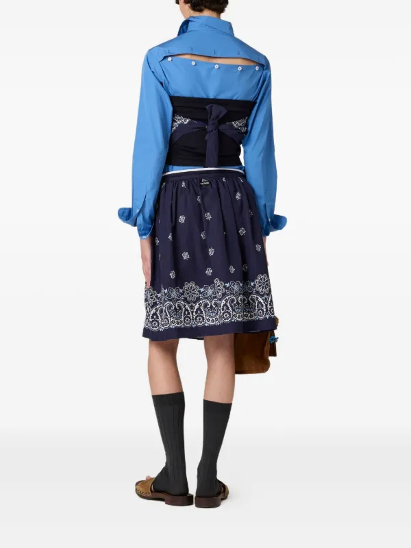 Miu Miu Poplin Bandana Top | Blue | FARFETCH