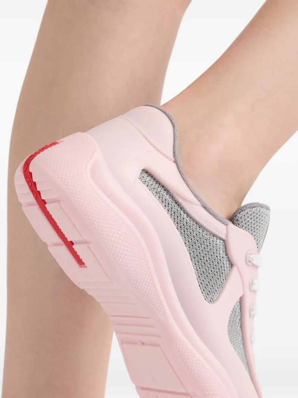 Prada America's Cup mesh-panelled chunky sneakers Pink