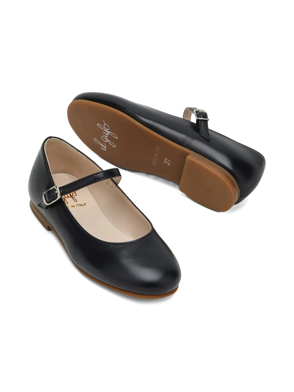 Il Gufo buckle-strap ballerina shoes Black