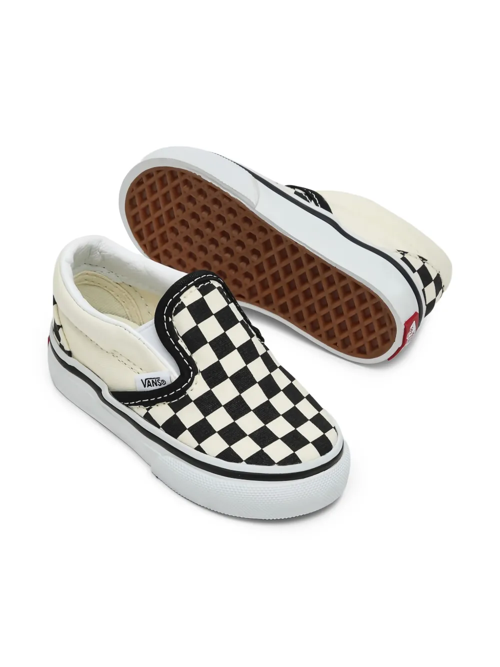 Vans Kids Geruite slip-on sneakers - Wit