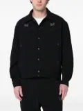 Needles butterfly-embroidered shirt jacket - Black