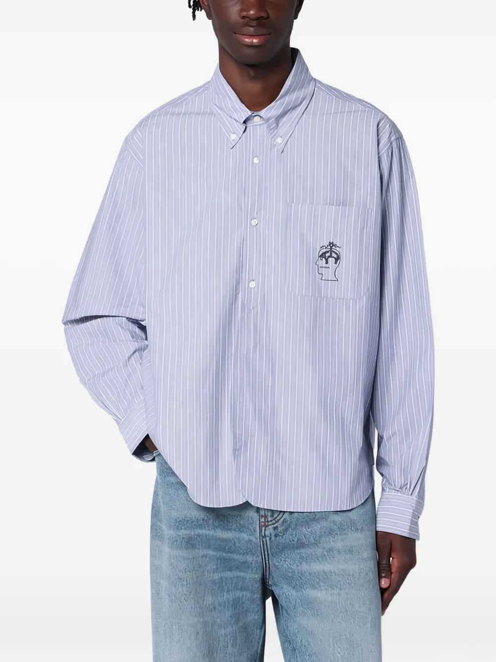 striped embroidered shirt