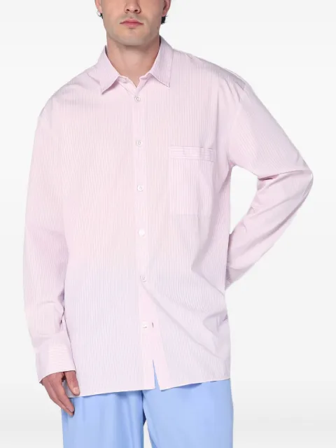 TEKLA camisa manga larga con estampado de rayas diplomáticas