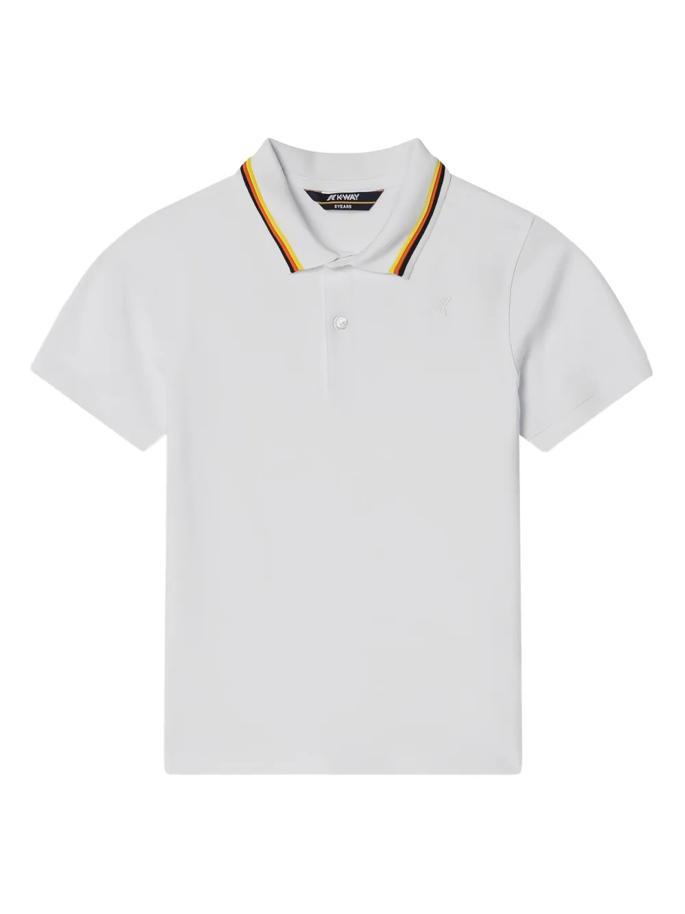 K Way Kids Poloshirt met gestreepte kraag Wit