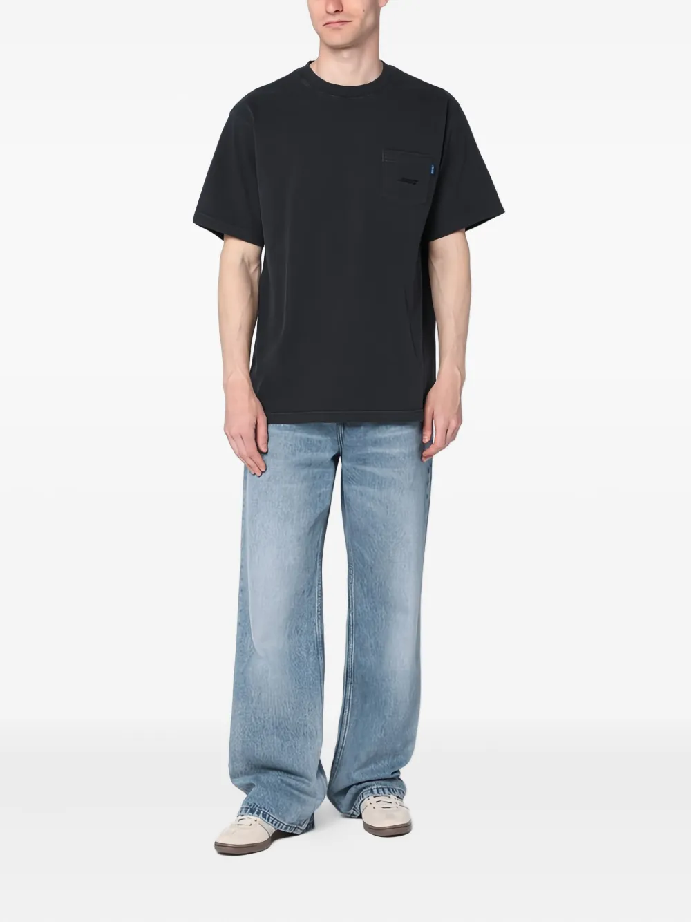 Awake NY T-shirt met zak en korte mouwen Zwart