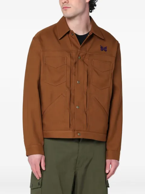 Needles butterfly embroidered long-sleeve shirt