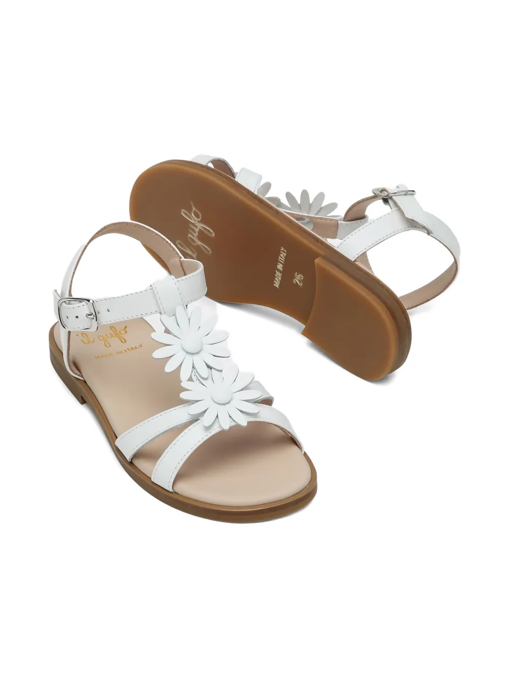 Il Gufo floral-appliqué sandals White