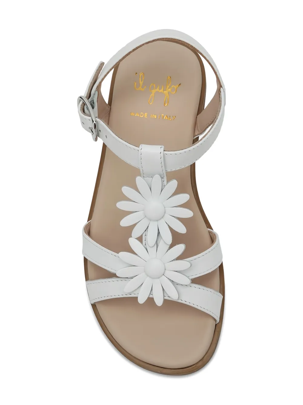 Il Gufo floral-appliqué sandals White