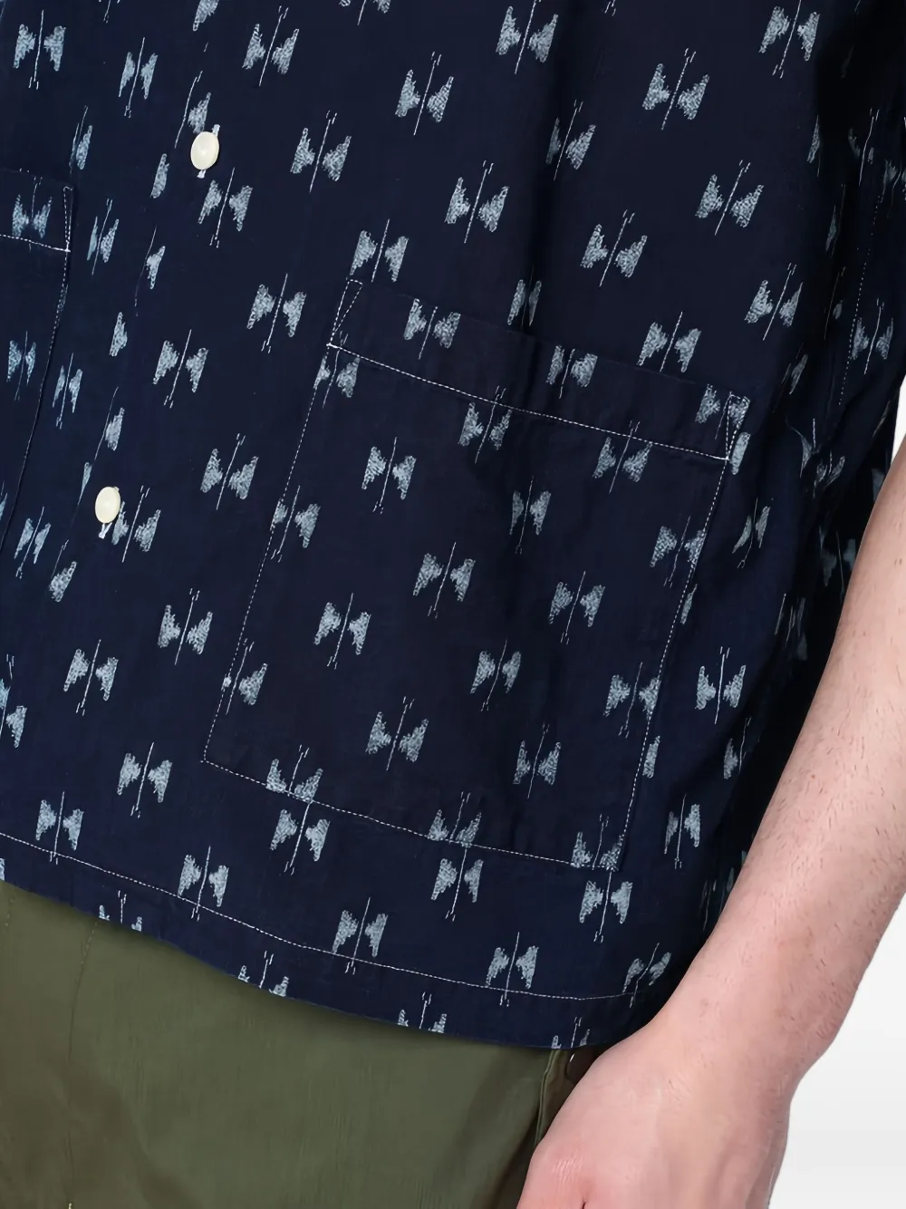 Needles overhemd met korte mouwen Blauw