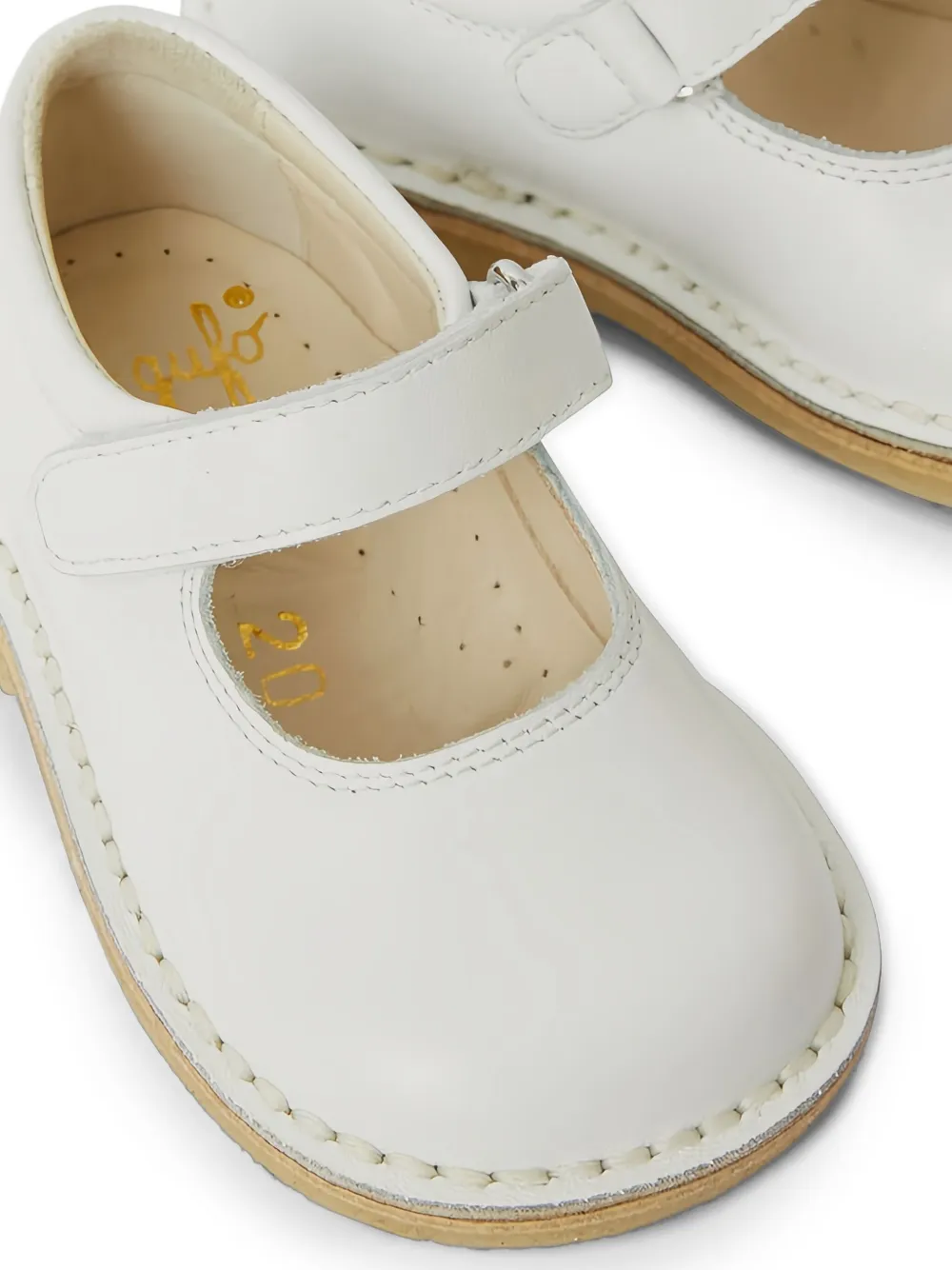 Il Gufo Ballerina's met leren bandje Wit