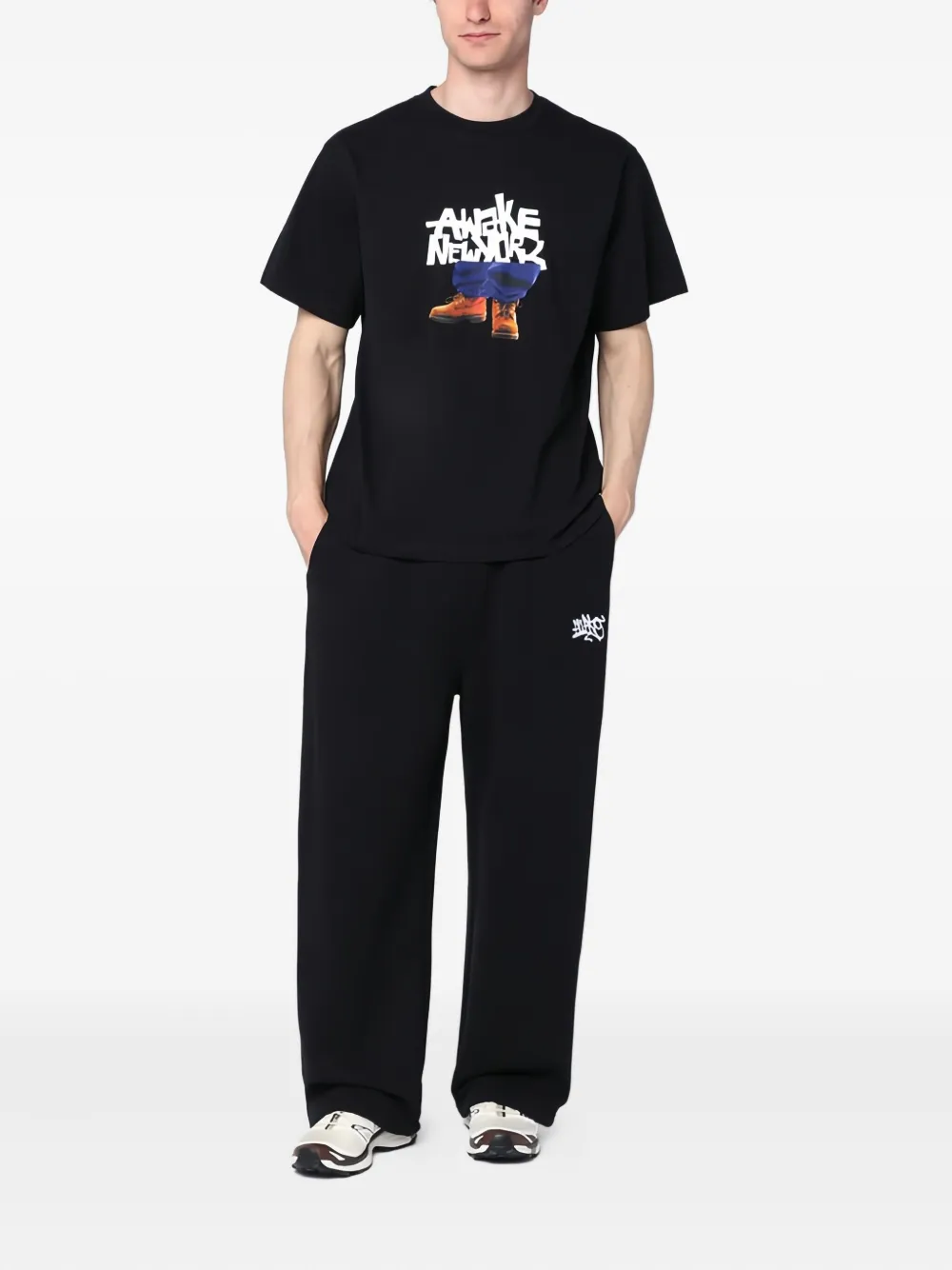 Awake NY Trainingsbroek met geborduurd logo Zwart