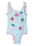 MC2 Saint Barth Kids striped swimsuit - Blue