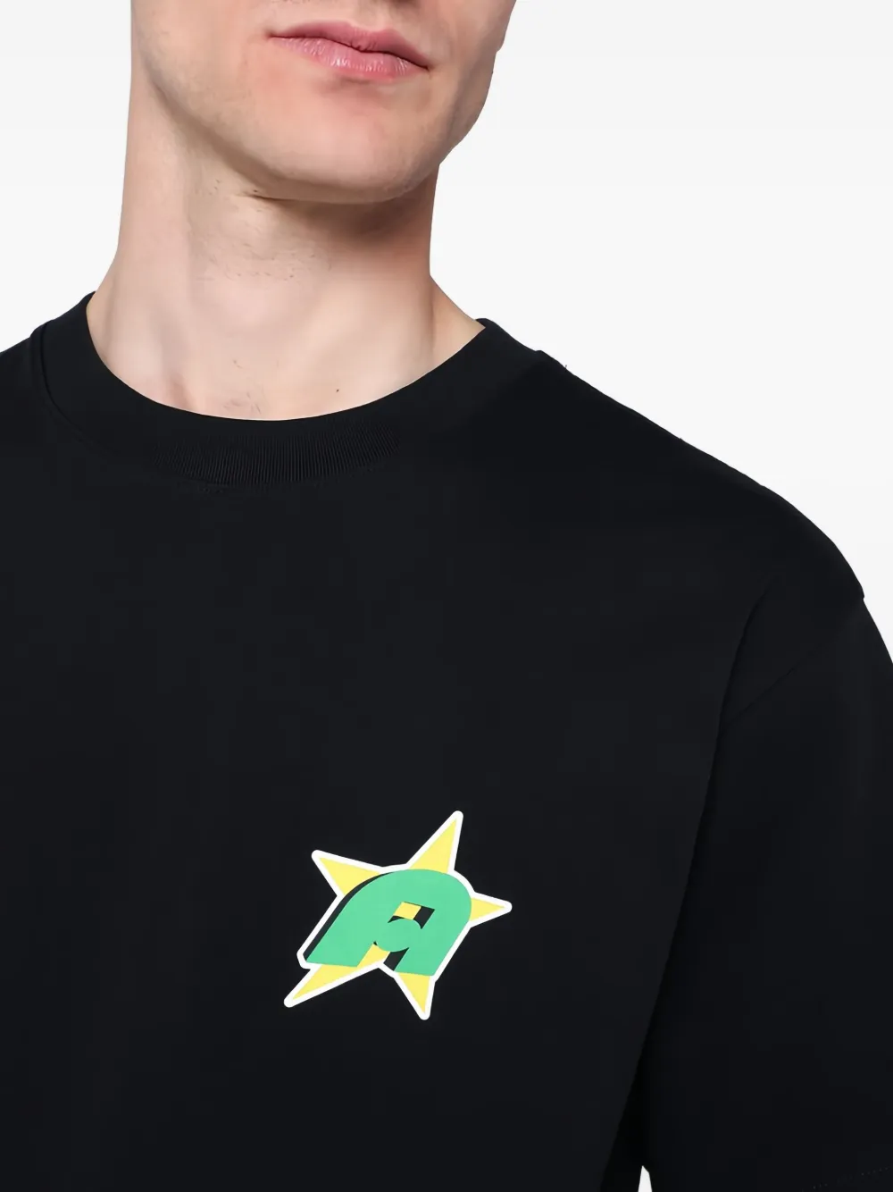 Awake NY T-shirt met sterapplicatie Zwart