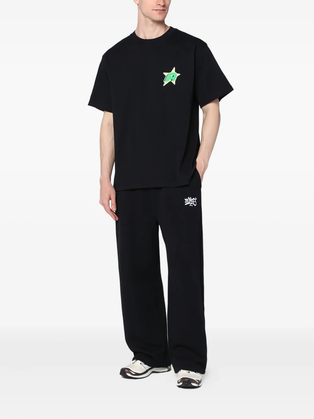 Awake NY T-shirt met sterapplicatie Zwart