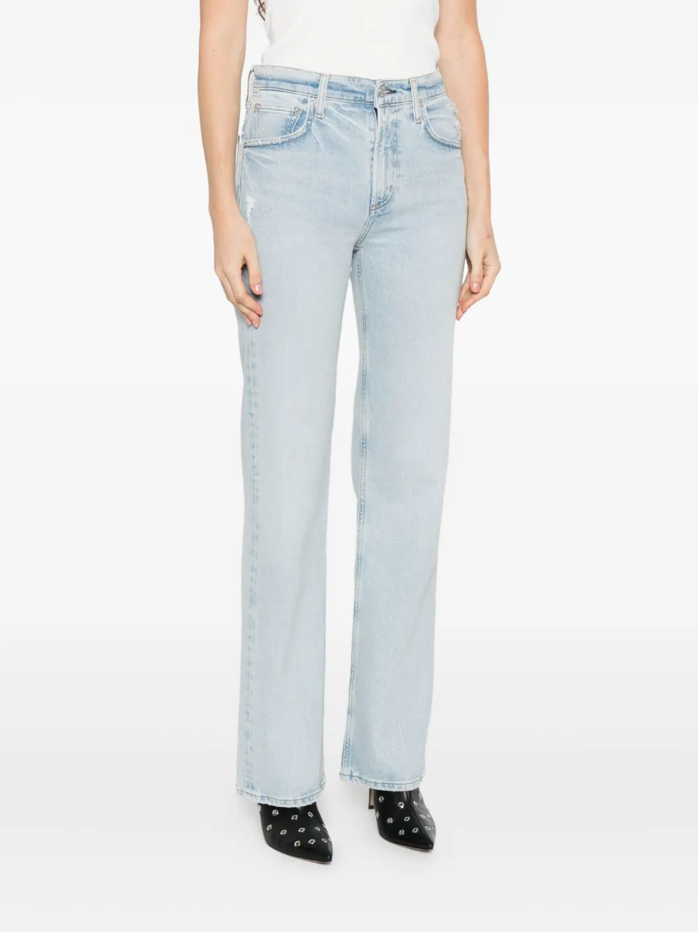 Citizen Of Humanity Logo-motif Jeans In Gold