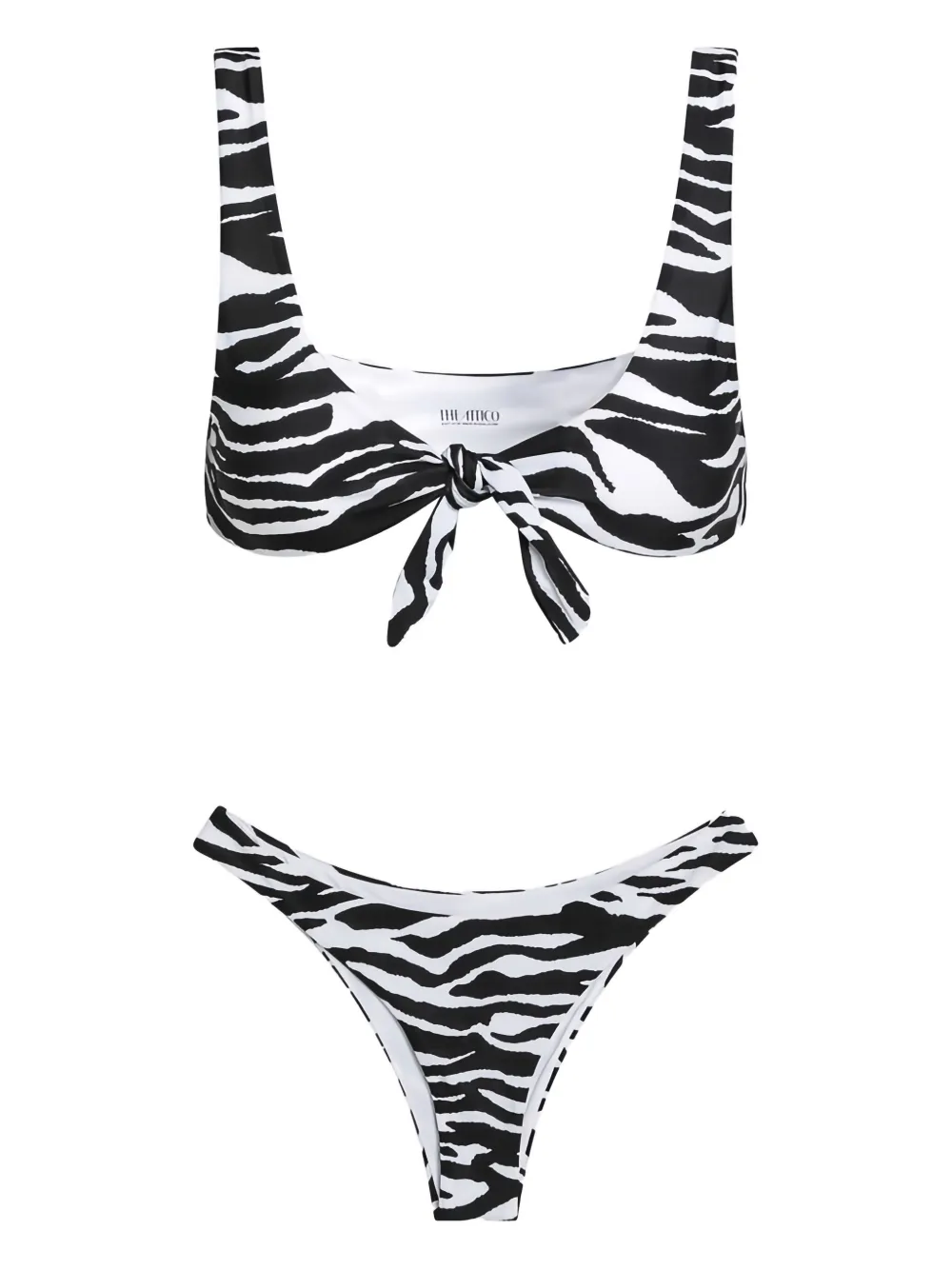The Attico Tweedelige bikini met zebraprint Zwart