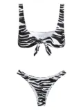 The Attico two-piece zebra print bikini - Black