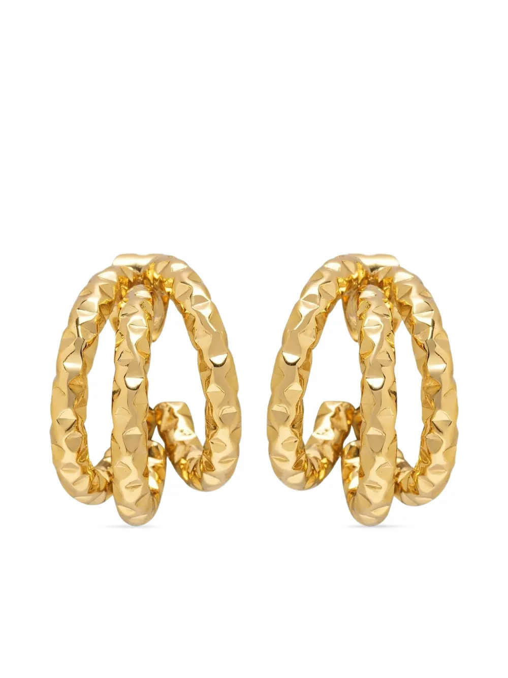 Nialaya Jewelry Triple Hoop ピアス - ゴールドトーン Nialaya Jewelry Triple Hoop ピアス - ゴールドトーン