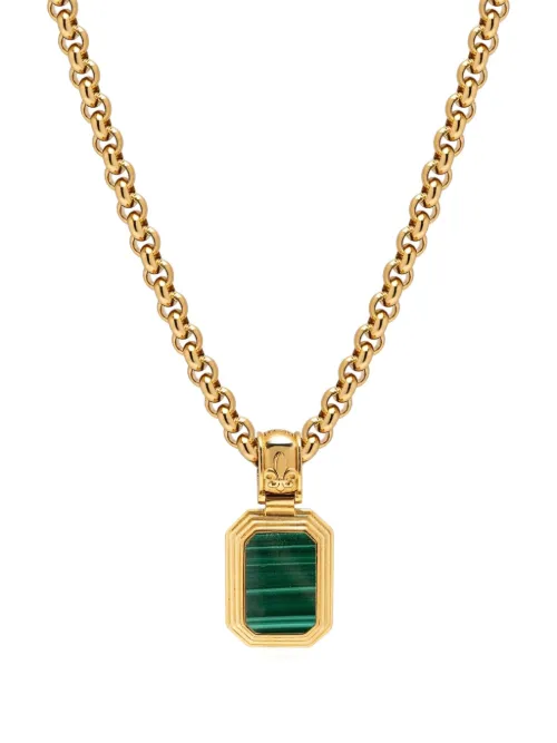 Collier serti de malachite et d'onyx - Nialaya Jewelry - Modalova