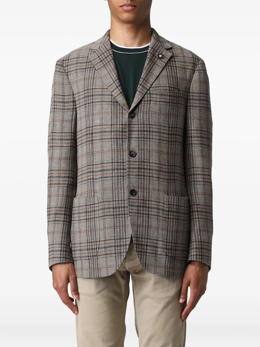 Lardini Geruite blazer Beige