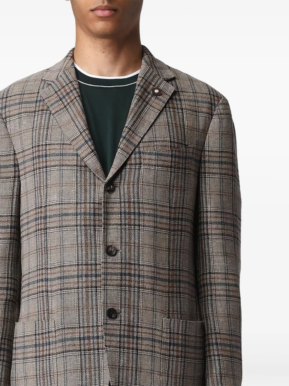 Lardini Geruite blazer Beige
