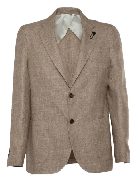 Lardini three-button patch-pocket blazer