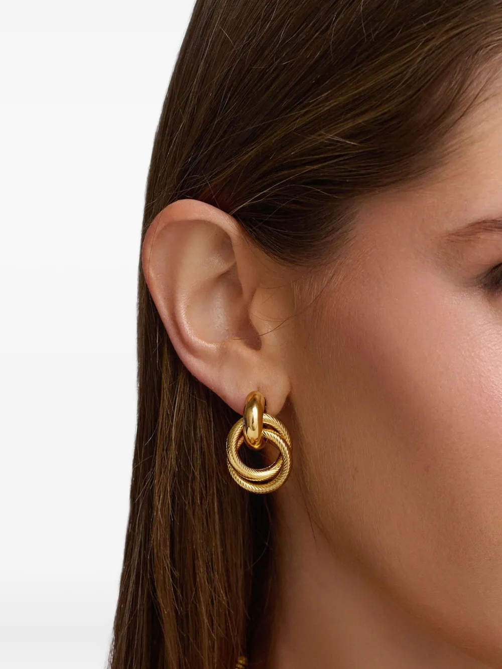 Nialaya Jewelry Double Hoop earrings - Goud