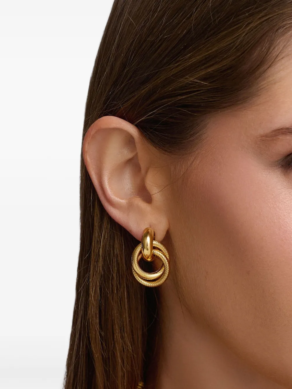 Nialaya Jewelry ダブルフープ ピアス | Image 2