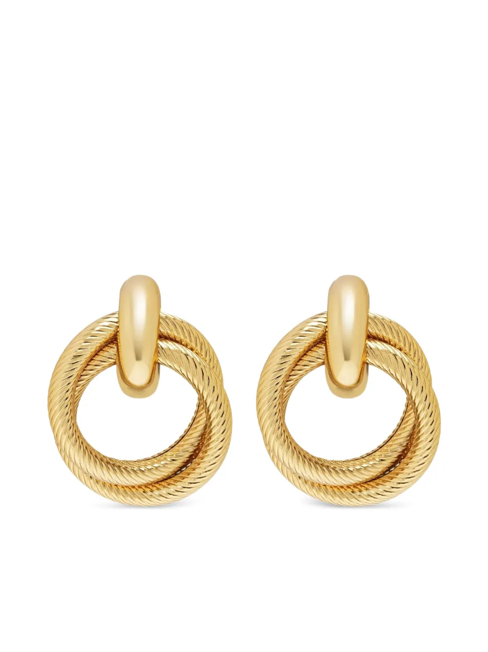 Nialaya Jewelry ダブルフープ ピアス | ゴールドトーン | Image 1