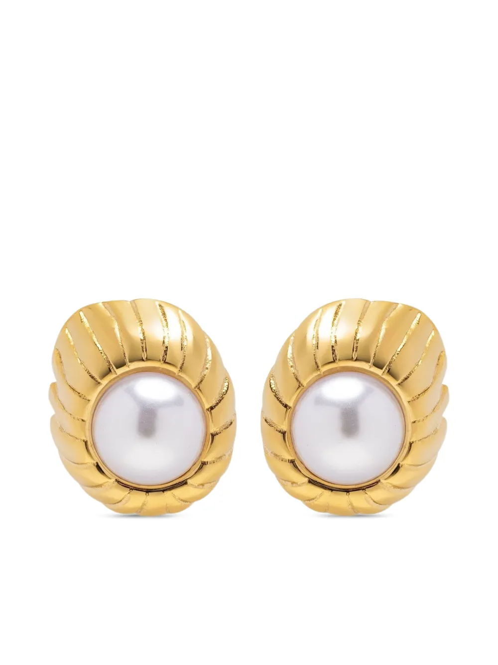Nialaya Jewelry パール ピアス - ゴールドトーン Nialaya Jewelry パール ピアス - ゴールドトーン