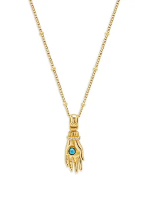 Nialaya Jewelry Hamsa ハンドネックレス | ゴールドトーン