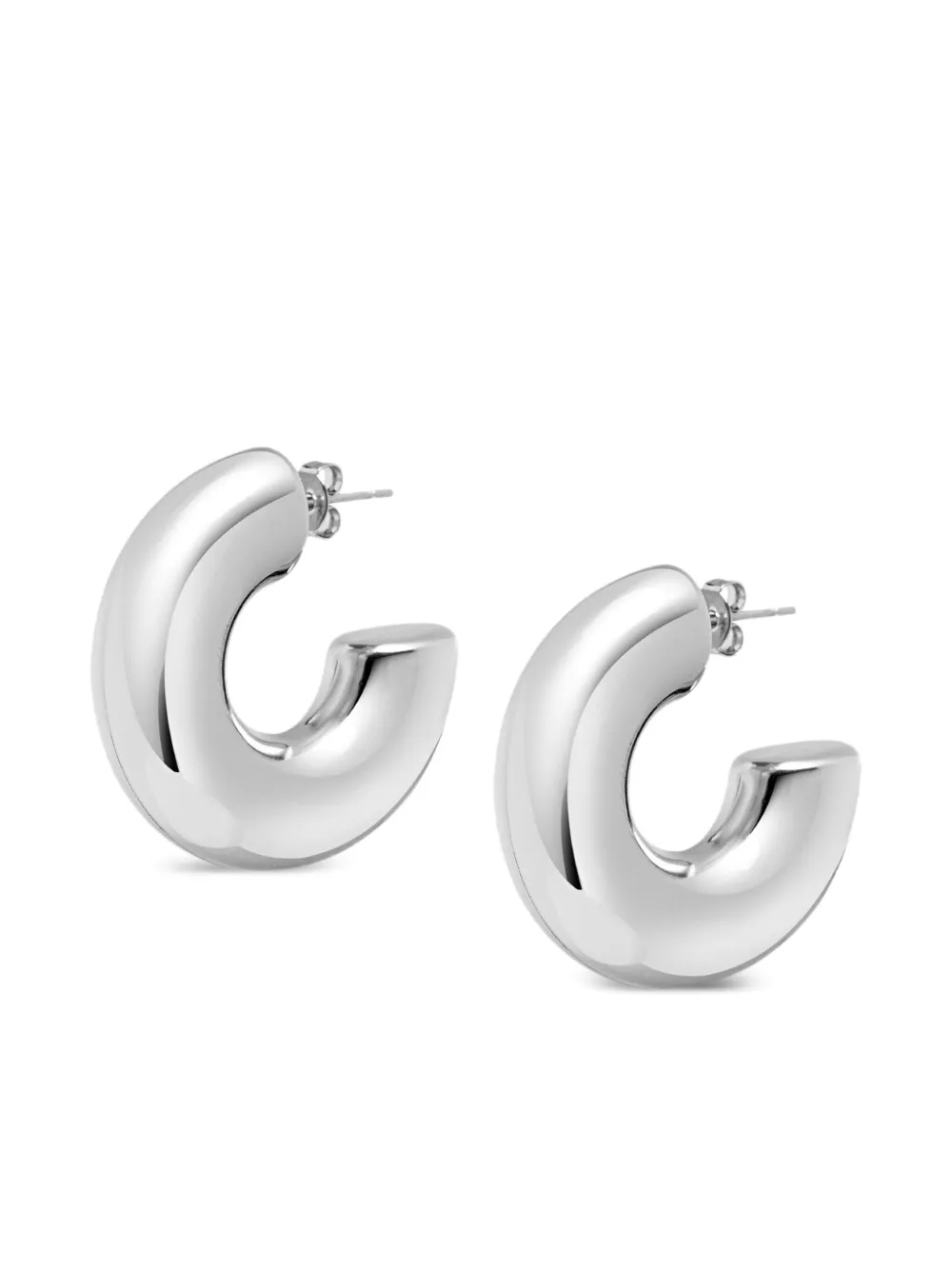 Nialaya Jewelry Tube hoop earrings - Zilver