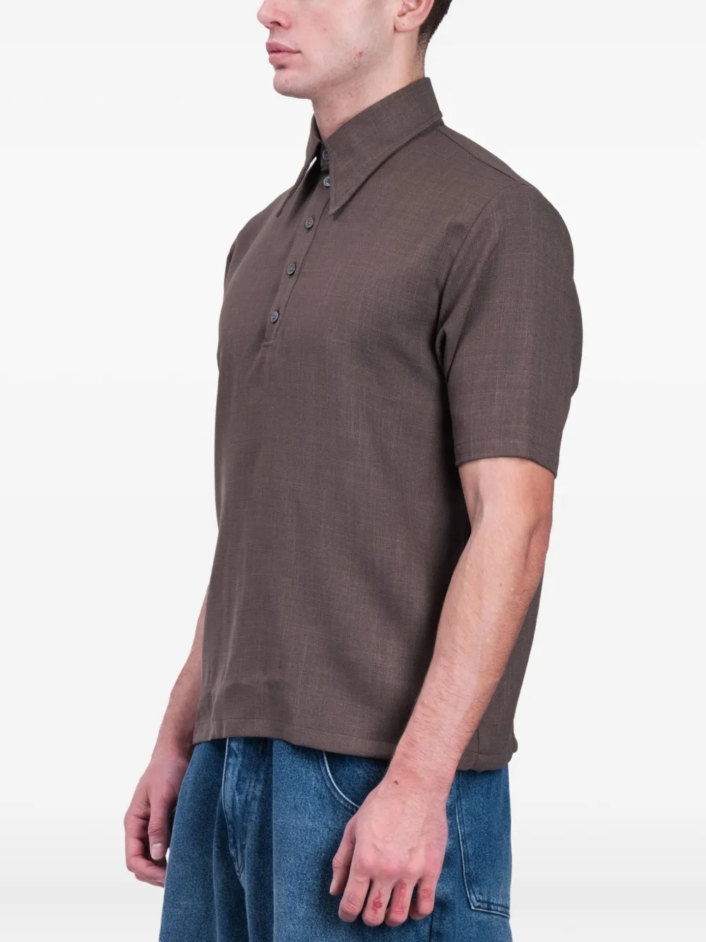 Willy Chavarria button-fastening polo shirt - Bruin