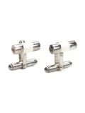 Saint Laurent enamelled cylindrical cufflinks - Silver