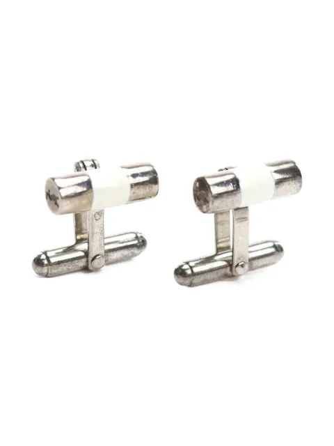 Saint Laurent enamelled cylindrical cufflinks